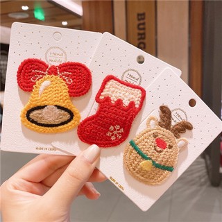 Set 2 Kẹp tóc len giáng sinh noel cho bé KT11