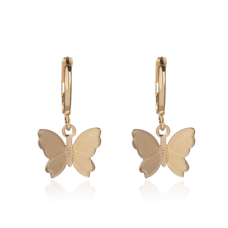 Korean Earrings Frosted Butterfly Earrings Sweet And Versatile Simple Style