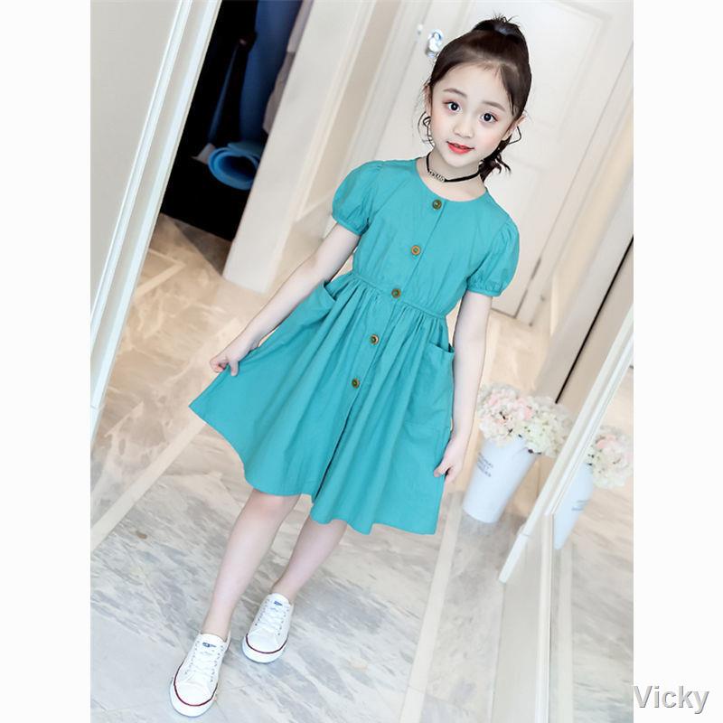 🌈Bộ hè🌈váy hè trẻ em cho bé gái 2021 phong cách phương tây trẻ em mới, váy cotton trẻ em lớn, váy công chúa bé gái