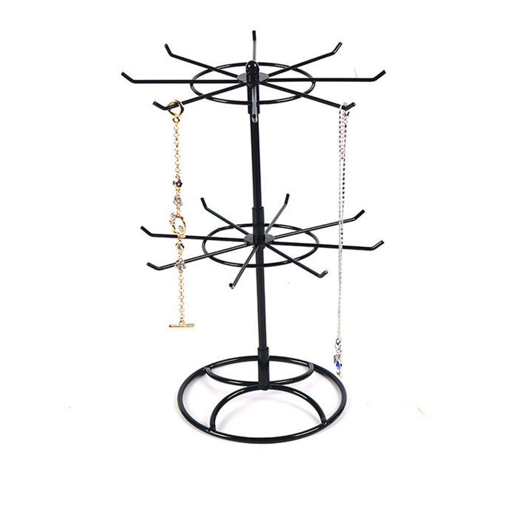 Giá Đỡ Trưng Bày Trang Sức Bằng Kim Loại Hai Tầng Phong Cách Hàn Quốc Ốp