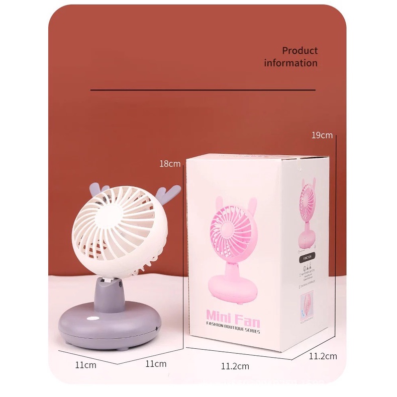 Quạt Cầm Tay Mini Tai Thú Nhiều Kiểu