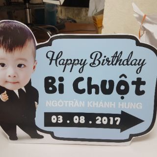 Hình chibi sinh nhật cho bé, baner bảng tên sinh nhật cho bé kích thước 30x40cm chibi bảng tên sinh nhật