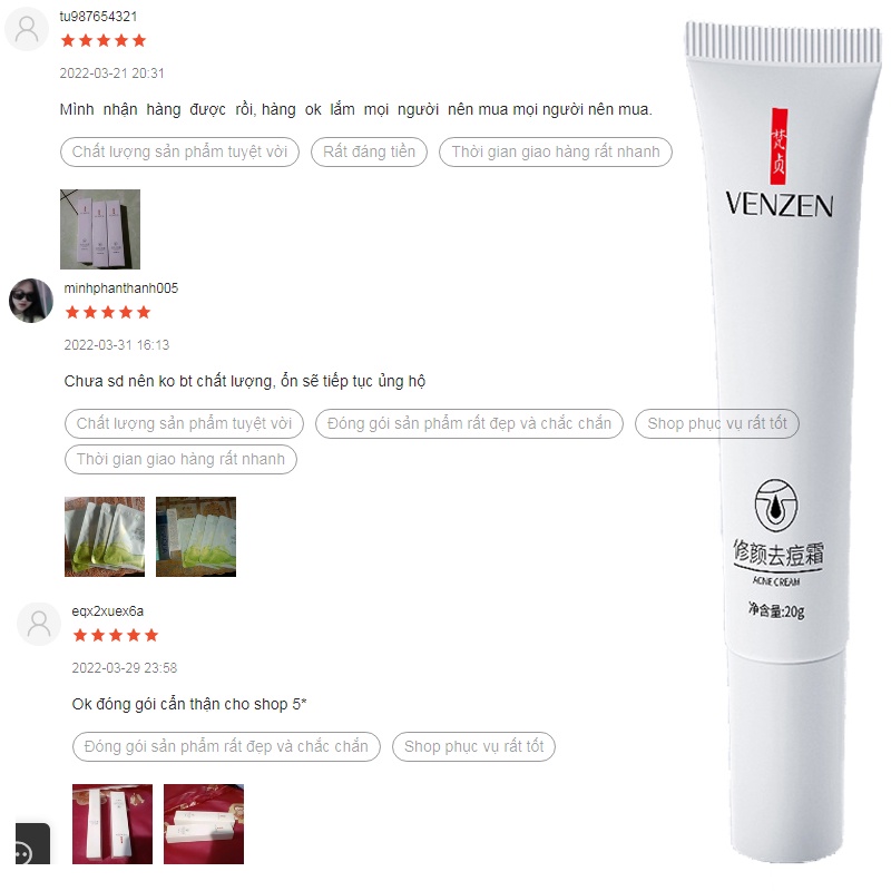 VEZE Kem giảm thâm mụn,liền sẹo, nam, nữ,ngăn ngừa mụn,giảm dầu,mau lành vết thương 20g