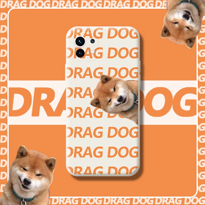 Ốp điện thoại chú chó drag dog đẹp ngộ nghĩnh mềm viền vuông BVC cho iPhone 13 12 11 Pro Max SE 2020 X XR XS ip 8 7 6