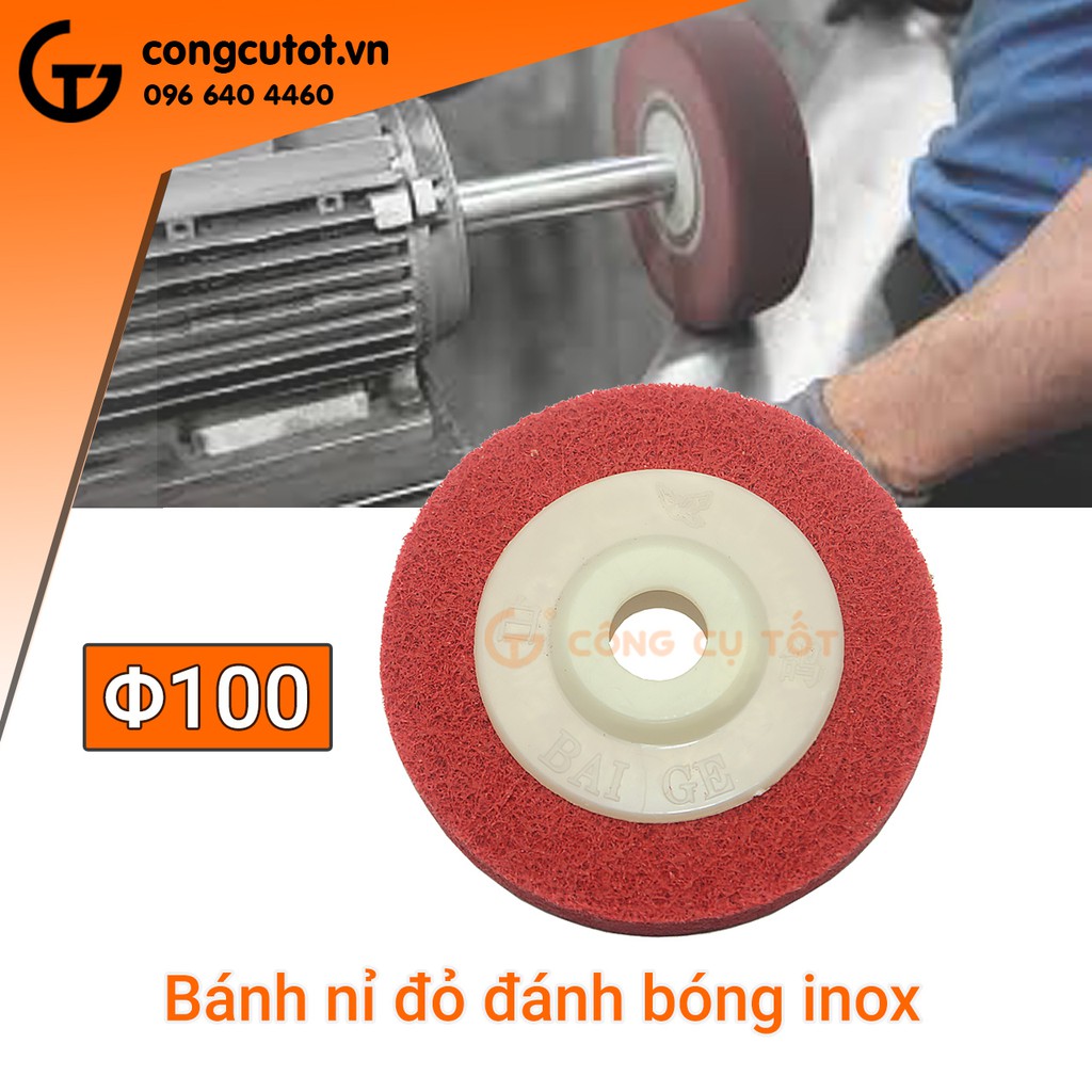 Nỉ đỏ đánh bóng inox Φ100