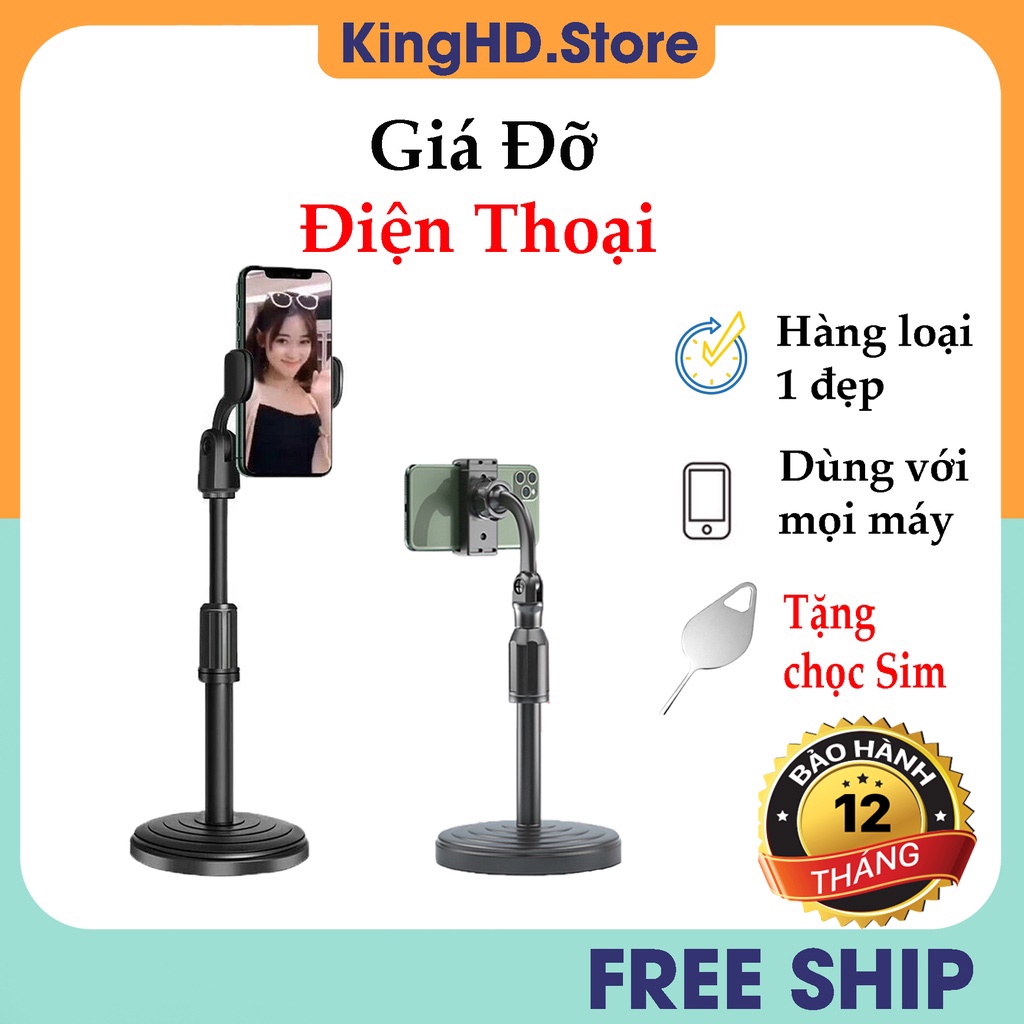 Kẹp Điện Thoại Microphone Stands L08, Giá Đỡ Điện Thoại Để Bàn Xoay 360 Độ - Livestream - Xem Video - Quay TikTok