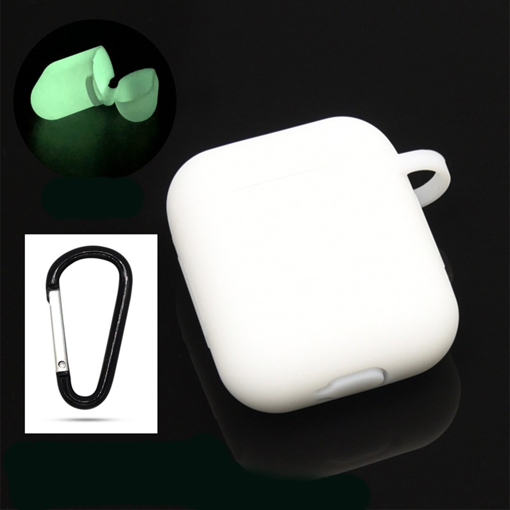 Bộ Hộp Đựng Tai Nghe Airpod Bằng Silicone Chống Rơi Có Móc Treo