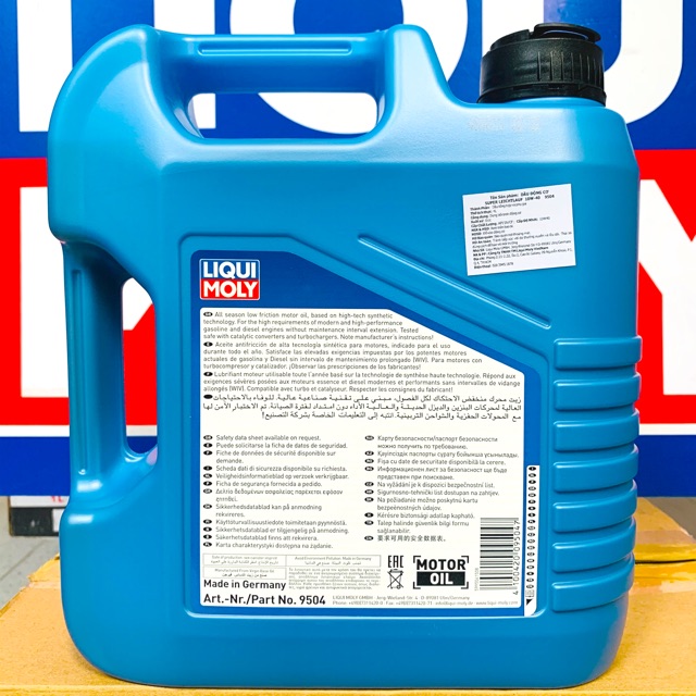 Dầu Nhớt Tổng Hợp Xe Hơi - Ô TÔ LIQUI MOLY SUPER LEICHTLAUF 10W-40 CAN 4 Lit - 9504 Made in Germany