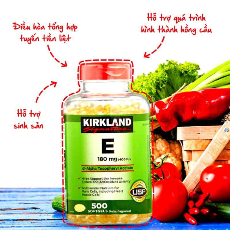 Vitamin E Kirkland 400IU 500 Viên Cam Kết Chính Hãng | BigBuy360 - bigbuy360.vn