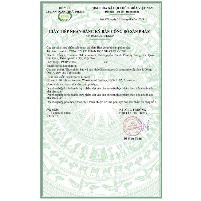 Viên uống Blackmores Glucosamine  bổ xương khớp 1500mg Úc 150, 180 viên mẫu mới