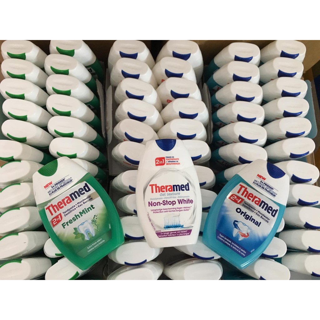 [Nhập Khẩu 100%] Kem đánh răng Theramed 2in1 Đức Dạng ống dẹp
