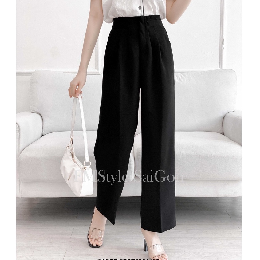 Quần tây ống rộng nẹp lưng thời trang nữ Fmstyle Saigon 21QTR07CT0301 - HÀNG MỚI VỀ