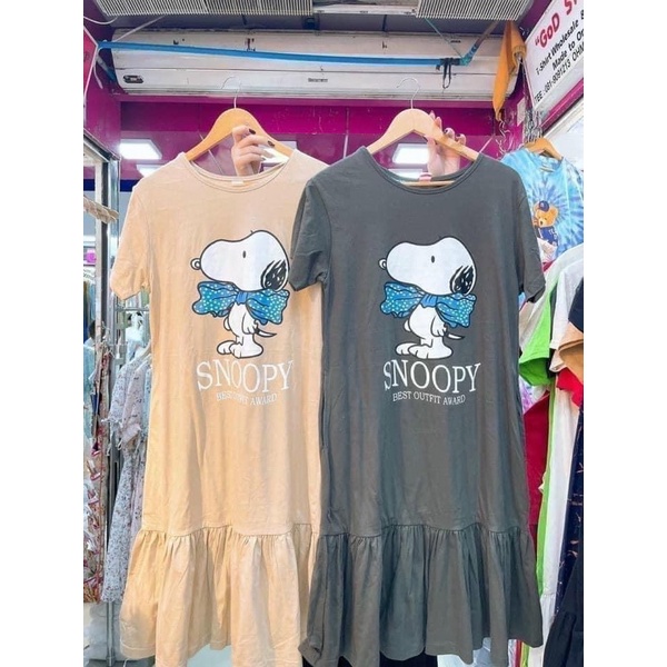 Đầm thun hoạ tiết oversize thái lan