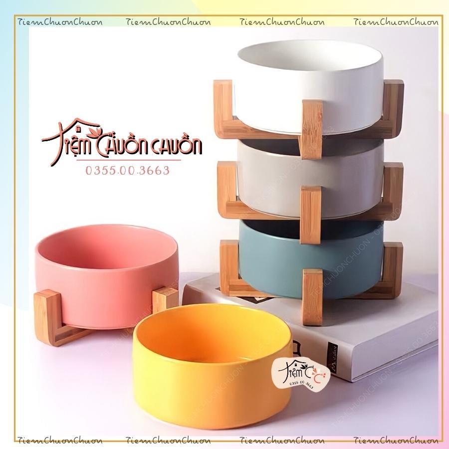 Bát Ăn Sứ Đựng Thức Ăn Chó Mèo, Thú Cưng Phong Cách Nhật Bản