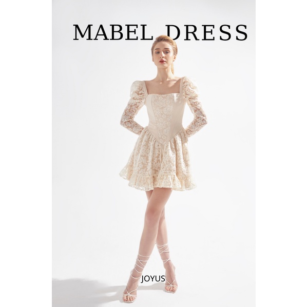- Váy ren tay bồng chiết eo tiểu thư Mabel Dress