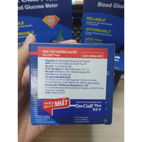Hộp 25 que thử đường huyết Onl Call Plus