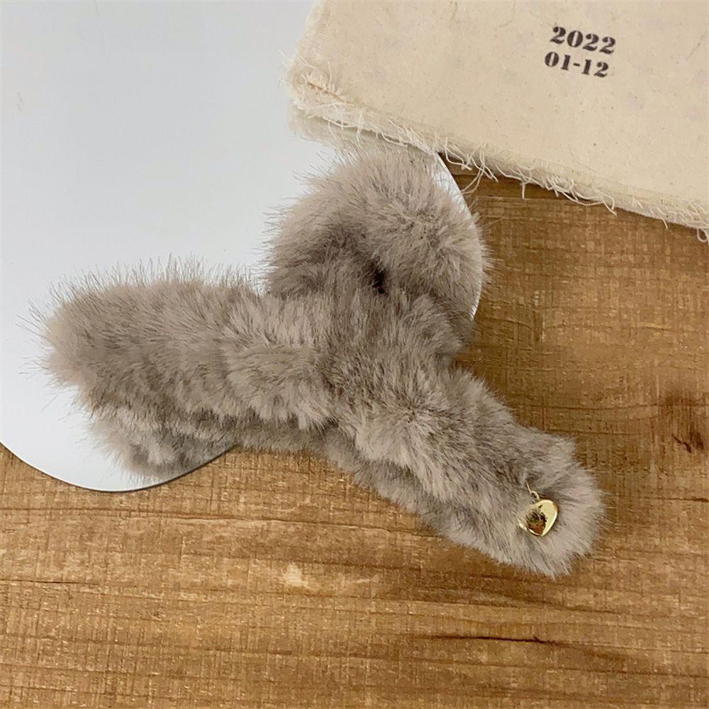 VANES1 Kẹp Tóc Đuôi Ngựa Bằng Lông Giả Màu Trơn Trang Trí Hình Trái Tim Dễ Thương Cho Nữ