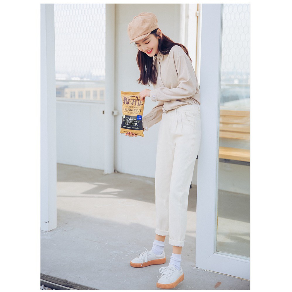 👖[ẢNH+VIDEO THẬT] Quần Jean Baggy Trắng - Cạp Cao Tôn Dáng - Chất Dày Dặn - Style Hàn Quốc - Cực Xinh | BigBuy360 - bigbuy360.vn