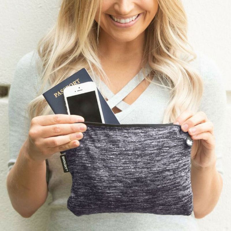 Whi Khăn Choàng Cổ Cotton Hai Lớp Ẩn Có Túi Khóa Kéo Cho Vòng Vô Cực Màu S