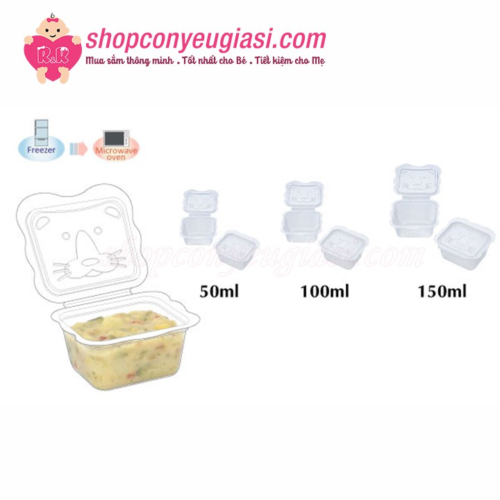 Bộ Hộp Chia Thức Ăn Cho Bé, Khay Trữ Đông Richell - 50ml/100ml/150ml