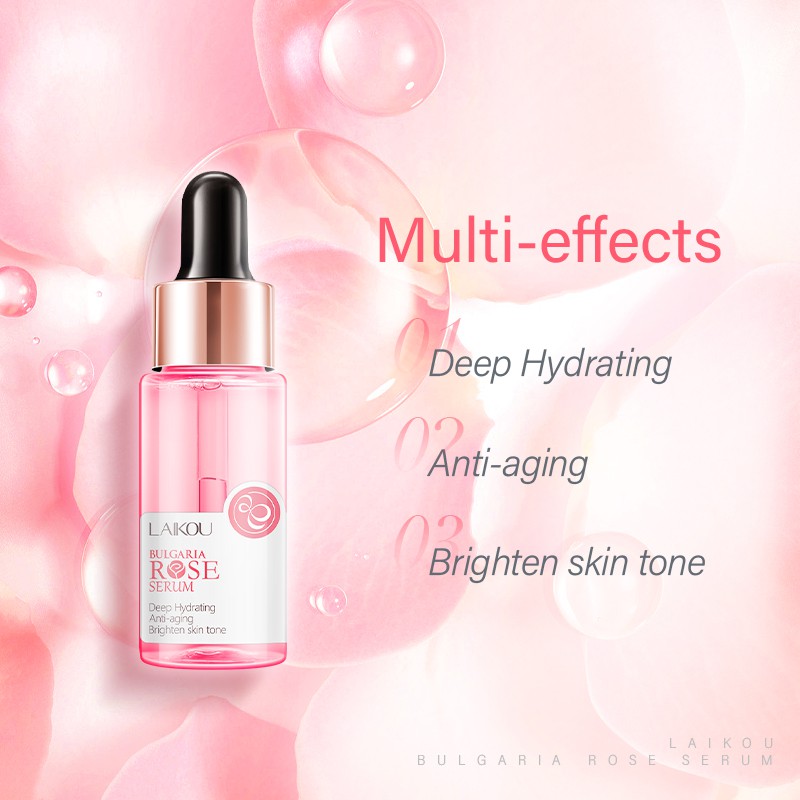 Serum LAIKOU Hoa Hồng Bulgaria Dưỡng Ẩm Sâu Làm Sáng Chống Lão Hóa Chăm Sóc Da Mặt 17ML