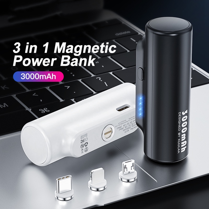 Sạc dự phòng 3000mAh nhỏ gọn từ tính tiện dụng thích hợp cho Xiaomi iphone