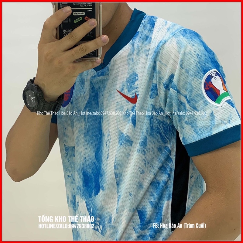 new/Bộ quần áo đá banh Đội Tuyển Anh/ England màu xanh loang hàng cao cấp mẫu mới 2021/2022