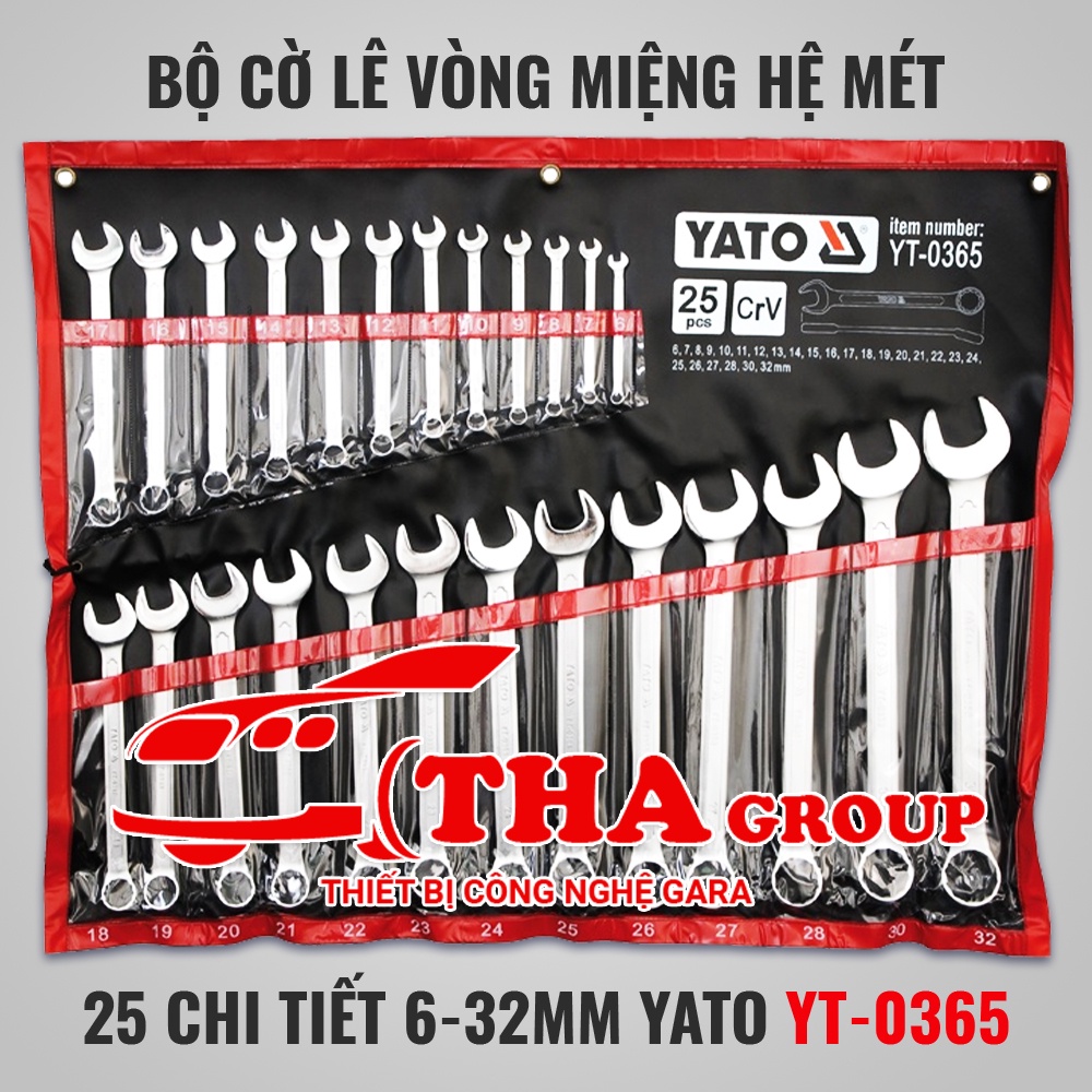 BỘ CỜ LÊ VÒNG MIỆNG HỆ MÉT 25 CHI TIẾT 6-32MM YATO YT-0365