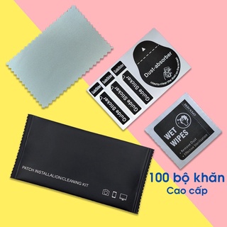 COMBO 100 khăn vệ sinh điện thoại túi xịn KLH, giấy lau dán cường lực cao cấp túi