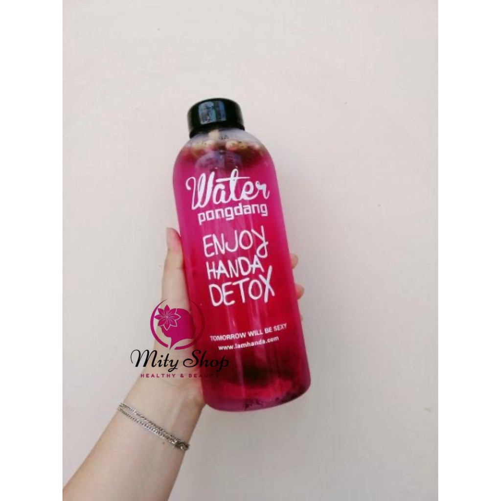 Bình Nhựa Water Pongdang Detox 1000ml (1L) Kèm Túi Vải