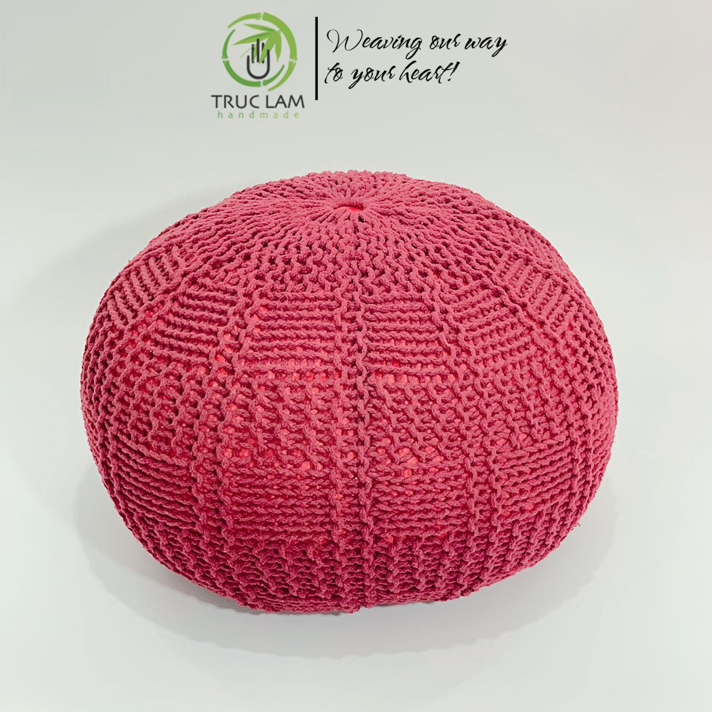 Đệm Lười Nhồi Hạt Xốp Vỏ Đan Lan Móc Thủ Công CTrúc Lâm Handmade