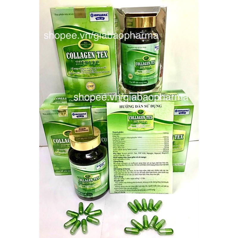 Diệp Lục Collagen viên uống đẹp da chống lão hóa, làm đẹp da, giảm mụn, nám | BigBuy360 - bigbuy360.vn