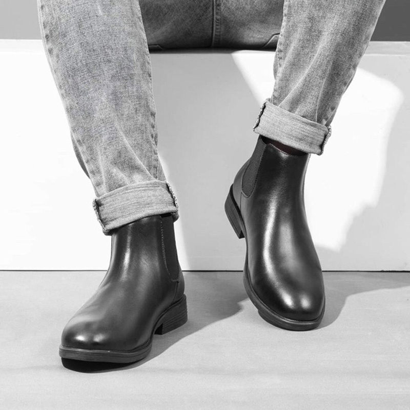 Giày bốt cao cổ Giày chelsea boot nam da bò cao cấp tăng chiều cao tây công sở đẹp CHAGO GCS106