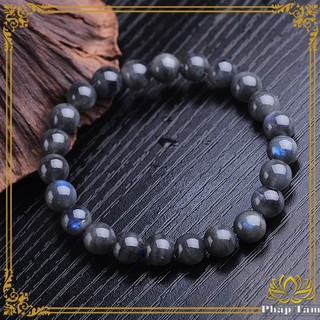 [Hiếm] Vòng Tay Phong Thủy Đá Mặt Trăng Xám Vân Ánh Xanh Cao Cấp - Tâm Phong Thủy