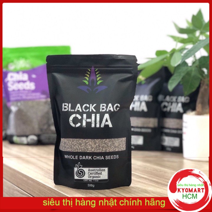 Hạt chia úc BLACK BAG CHIA Túi Đen 500gr (Hàng Chuẩn) (HSD tháng 8/2024)