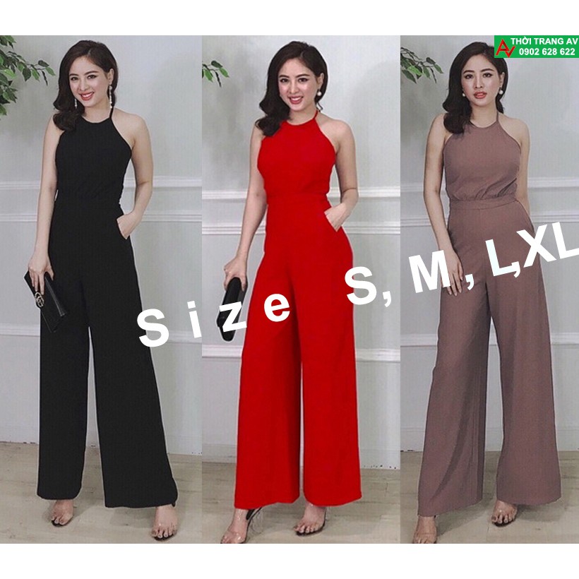 Jumpsuit - Đồ bay dài cổ yếm hở lưng đầy gợi cảm - AV5667