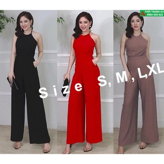 Jumpsuit dài hở lưng cổ yếm cách điệu quyến rũ yUM32