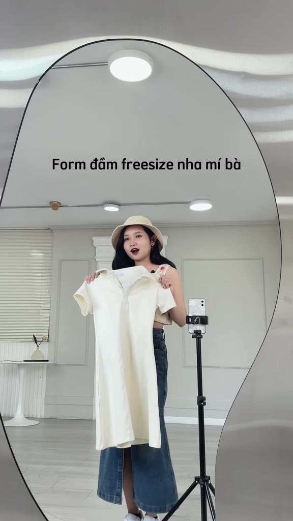 Đầm thun polo nữ VMSTYLE Váy dài form chữ A chiết eo dáng ngắn chất thun cotton cao cấp - VDT00005 | BigBuy360 - bigbuy360.vn