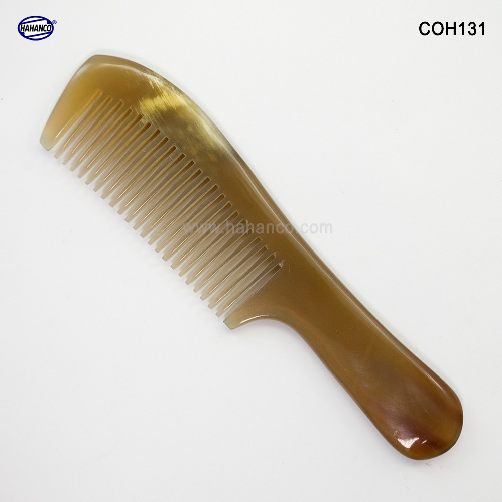 Lược sừng xuất Nhật (Size: S - 14cm) Nhỏ gọn bỏ túi xách - COH131 - Horn Comb of HAHANCO - Chăm sóc tóc