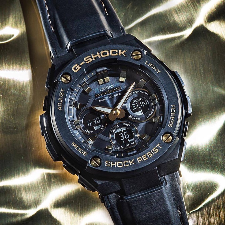 Đồng Hồ Nam Dây Da GSHOCK Chính Hãng Casio GST-S300GL-1ADR
