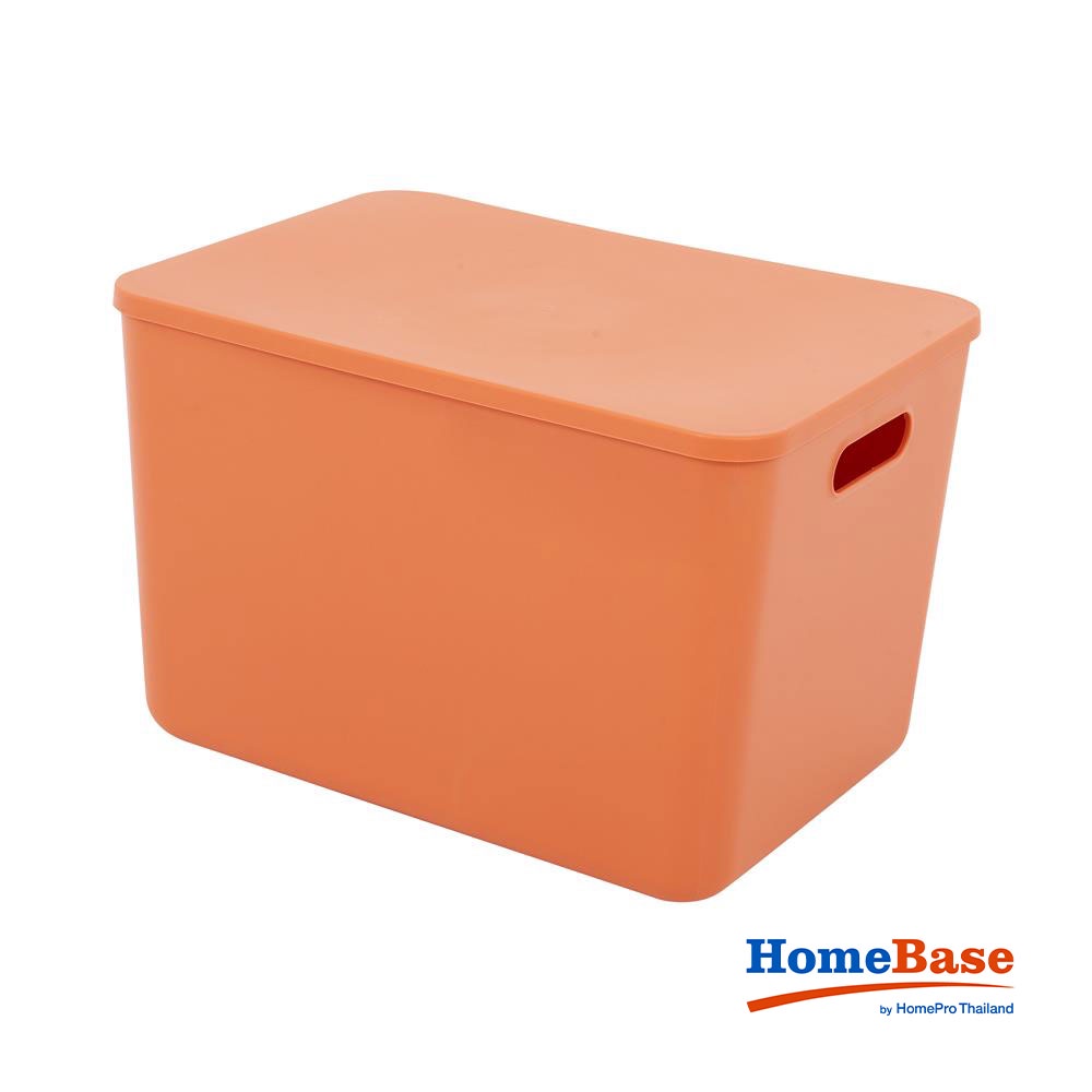 HomeBase STACKO Thùng nhựa có nắp size L R24xS36xC26cm màu cam