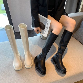 Bốt nữ ulzzang cổ cao da mềm ôm chân không khoá đế cao 5cm