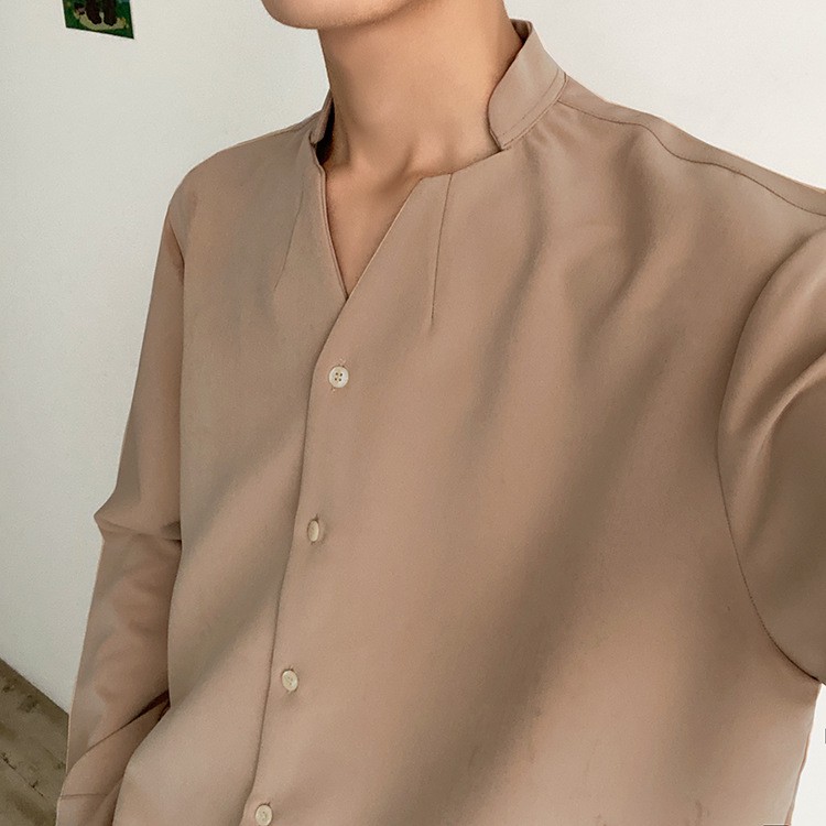 (THIẾT KẾ CHẤT LƯỢNG) Áo Sơ Mi Cổ Đứng Đũi Mát Unisex Phiên Bản Giới Hạn | BigBuy360 - bigbuy360.vn