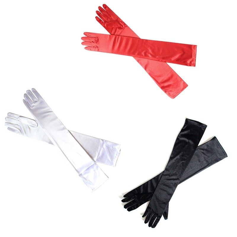 Đôi găng tay dài vải Polyester màu trơn thời trang dành cho nữ