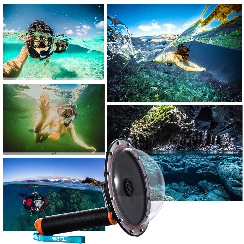 Dome port hàng chính hãng Telesin dùng cho Gopro Hero 3, Hero 4