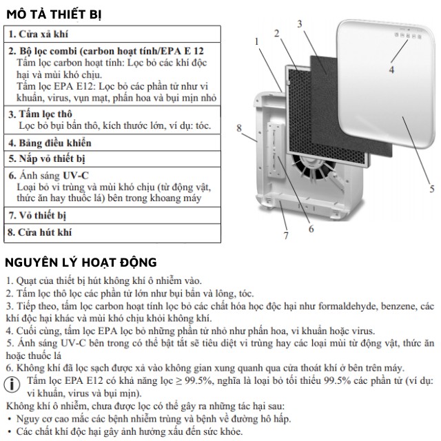 Máy lọc không khí diệt khuẩn bằng tia cực tím - Beurer LR310 - hiệu suất lọc lên đến 99.5%