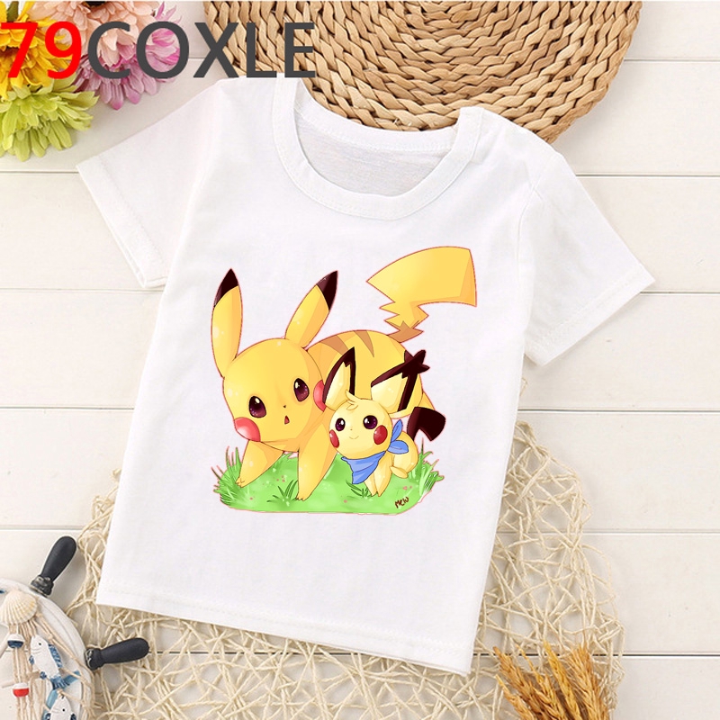 pikachu shirt Printed girls tshirt áo phông Neck girls clothes áo thun Bé gái tshirt áo phông Round brand new New 2020 sleeve Fashion t tops t shirt Fashionable short girls clothes áo thun Bé gái