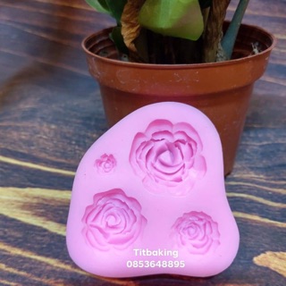 Khuôn silicon 3D 4 hoa hồng