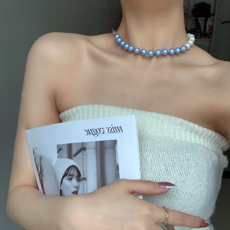 Vòng cổ Đính Ngọc Trai Phong Cách Hip Hop Thời Trang