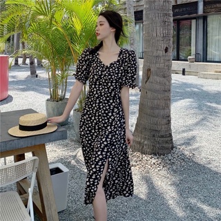 (Bigsize order XL-4XL) Váy hoa nhí kiểu bigsize xẻ tà